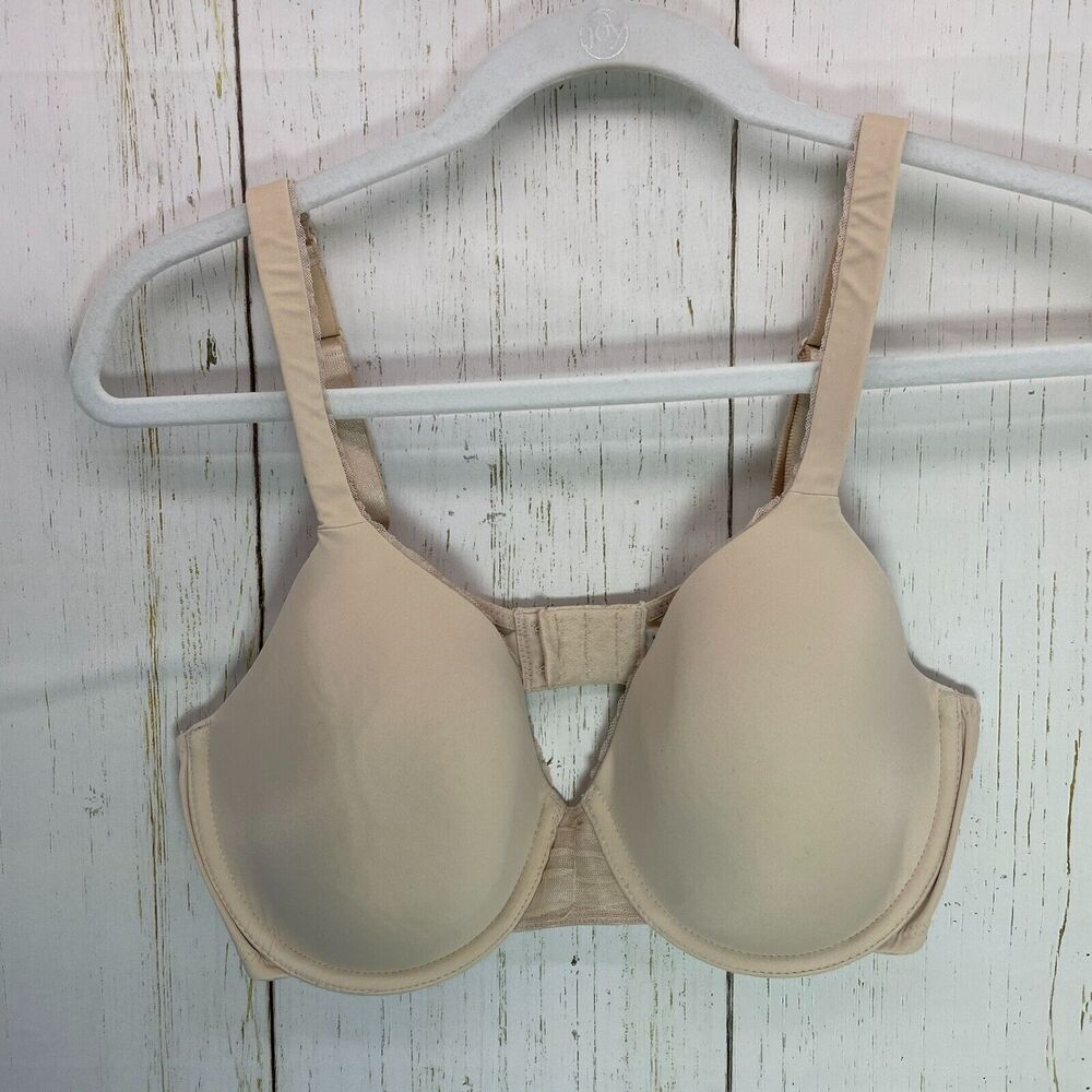 Wacoal Womens Size 36D Bra Beige Instant Polish Seamless Padded Underwire 853382